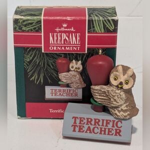 Hallmark Keepsake Ornament, 1991, Terrific Teacher With Original Box, EUC